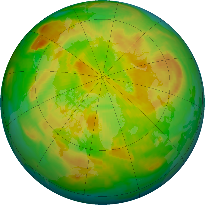 Arctic ozone map for 18 May 1997
